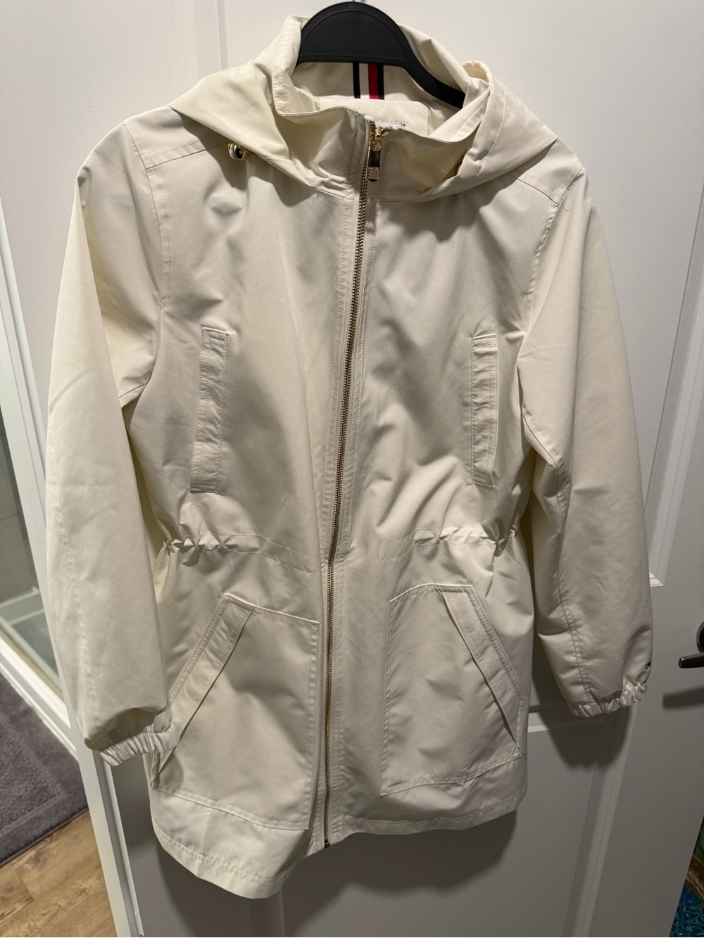 Tommy Hilfiger Women's Cream Hooded Utility Jacket